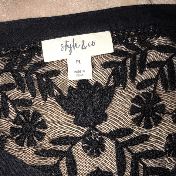 Style & co PL black long sleeved shirt 💕 - Picture 6 of 7